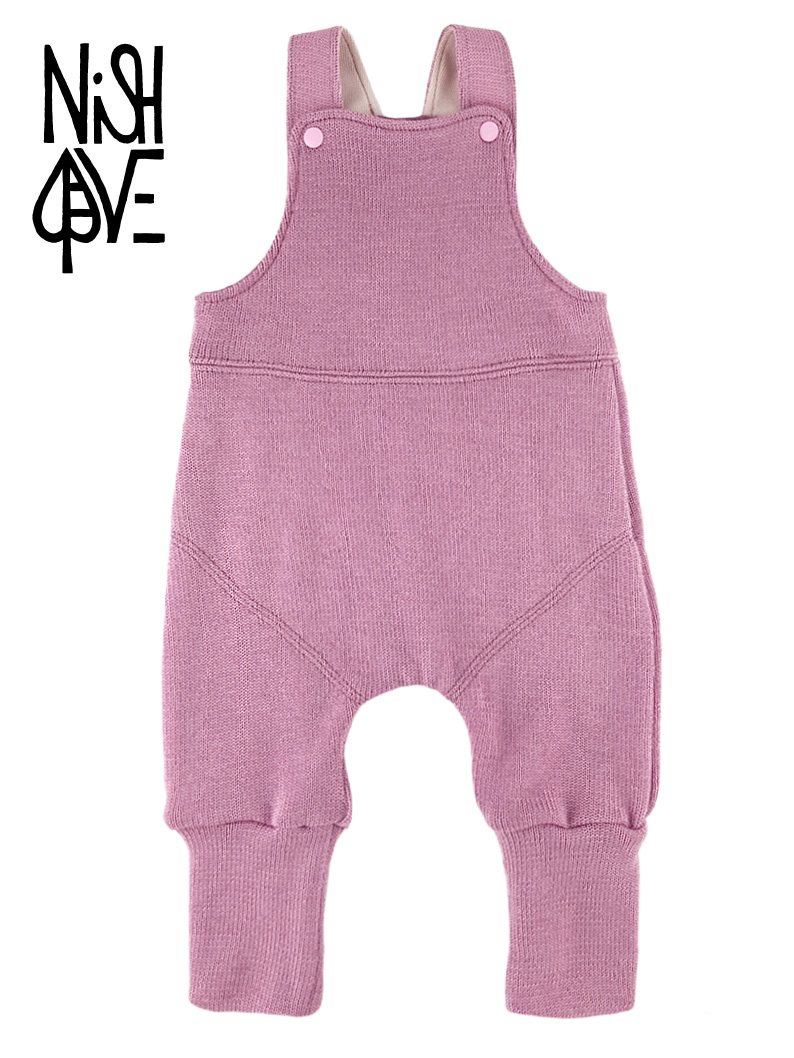 ogrodniczki wełniane mauve Merino wool dungarees - longies/cover for reusable diapers - melange - choose colors! - Image 1