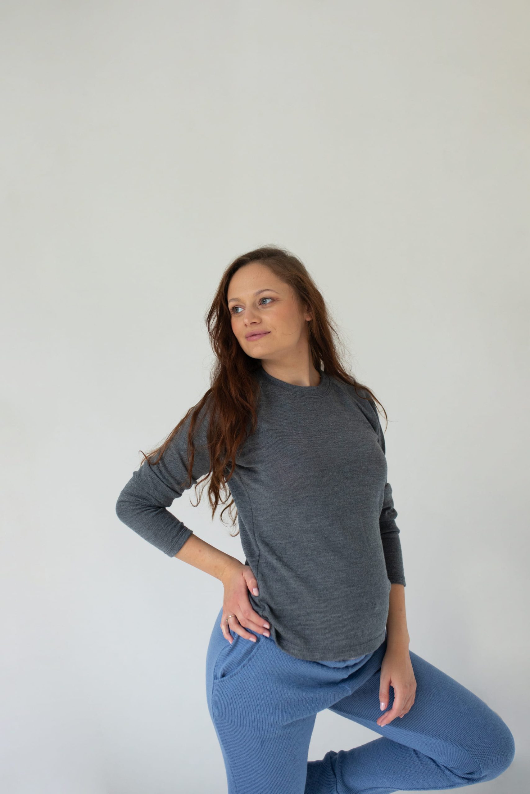 4S6A3429 Merino wool RAGLAN women's long-sleeved blouse (thick) - custom made - Image 5