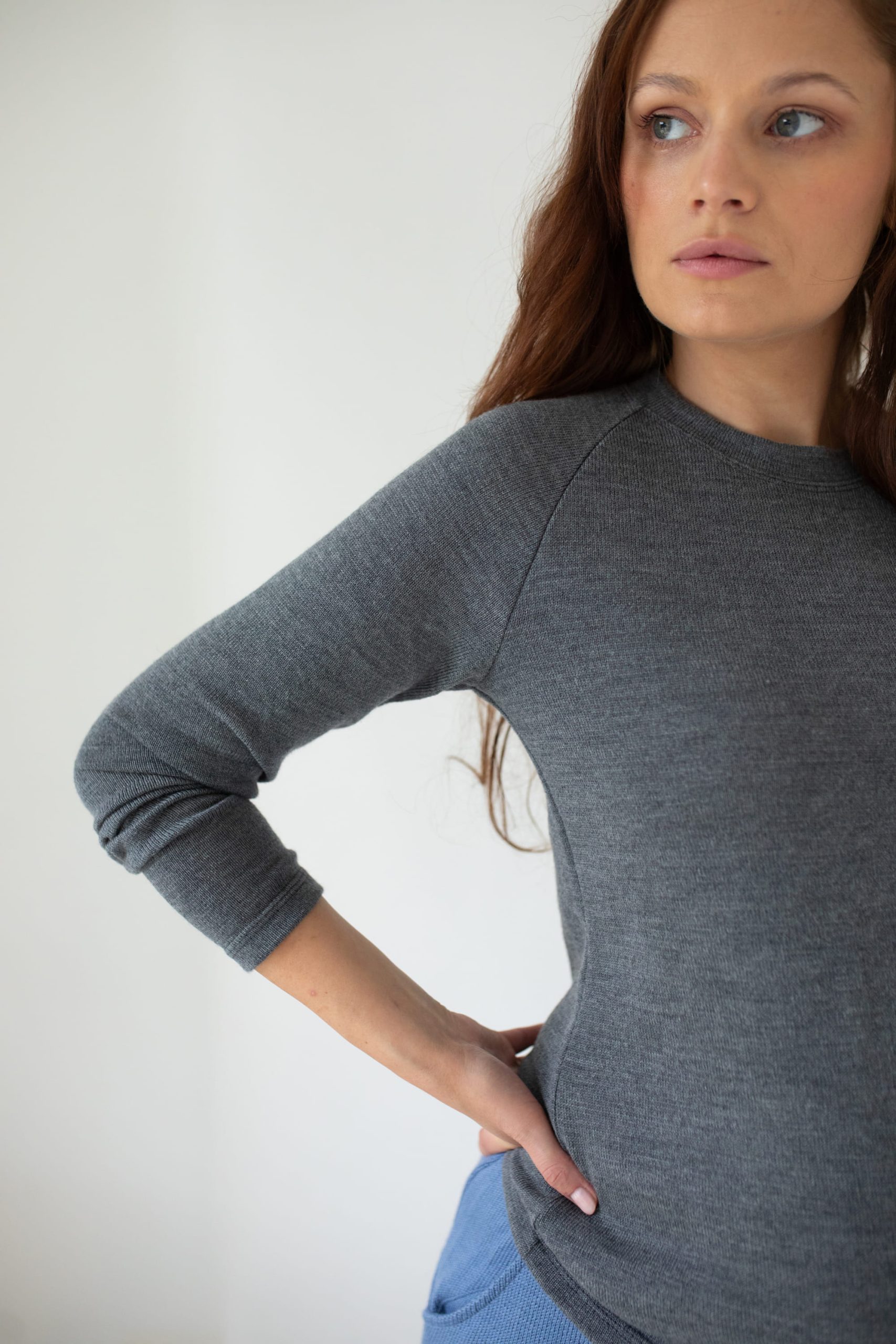 4S6A3436 Merino wool RAGLAN women's long-sleeved blouse (thick) - custom made - Image 6