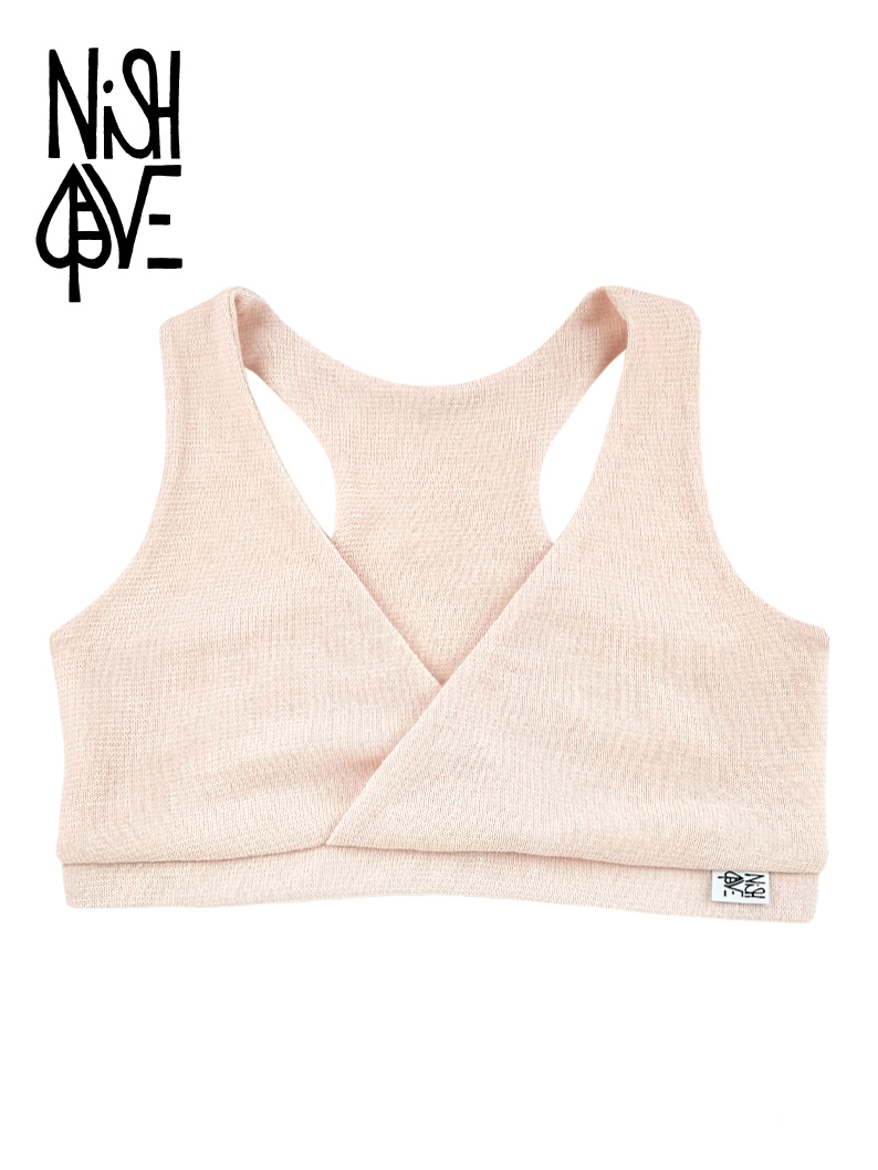 biustonosz kopertowy, brzoskwiniowy Biustonosz kopertowy z wełny merino - na wymiar - obrazek 8