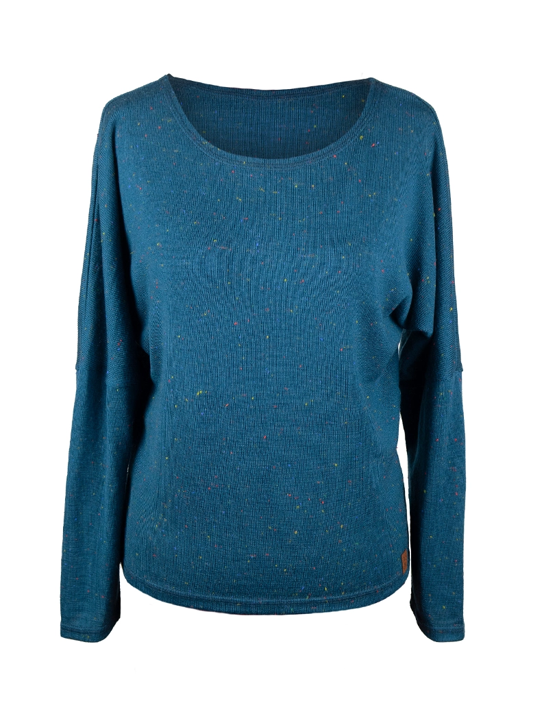 bluzka lucy - galaxy teal Bluzka "Lucy" z wełny merino TEAL GALAXY - obrazek 1