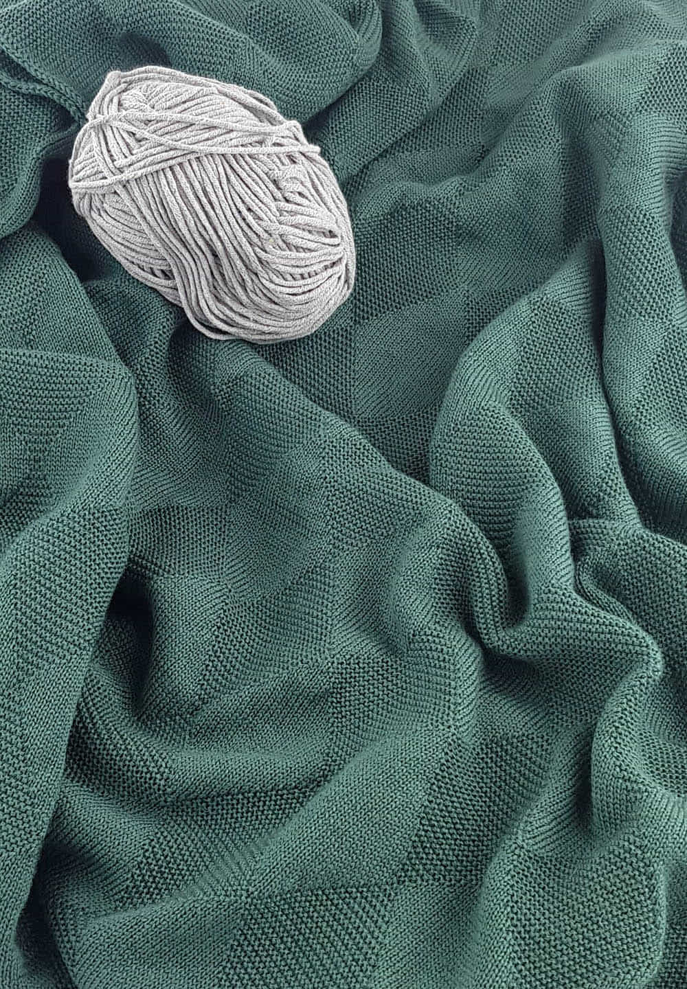 koc leśna zieleń Merino wool blanket GOLD THREAD 110x100 cm - Image 2