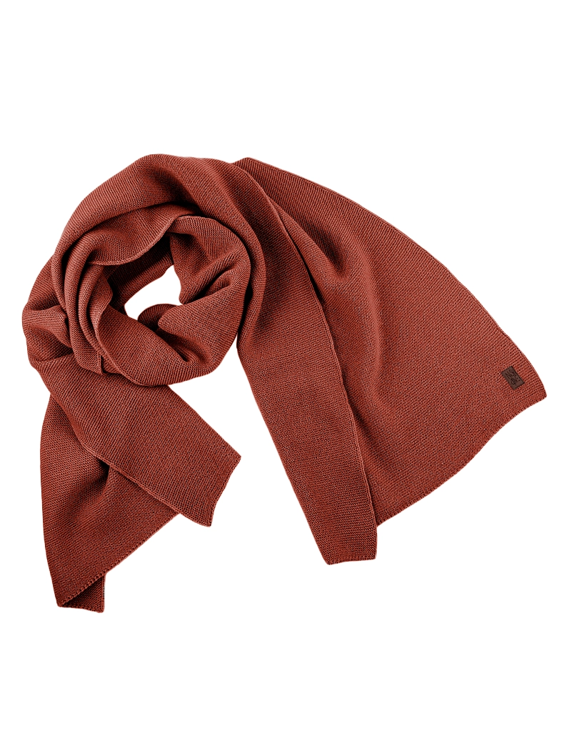 szal merino duży - ceglana czerwień Gruby szal z wełny merino CEGLANA CZERWIEŃ - obrazek 1