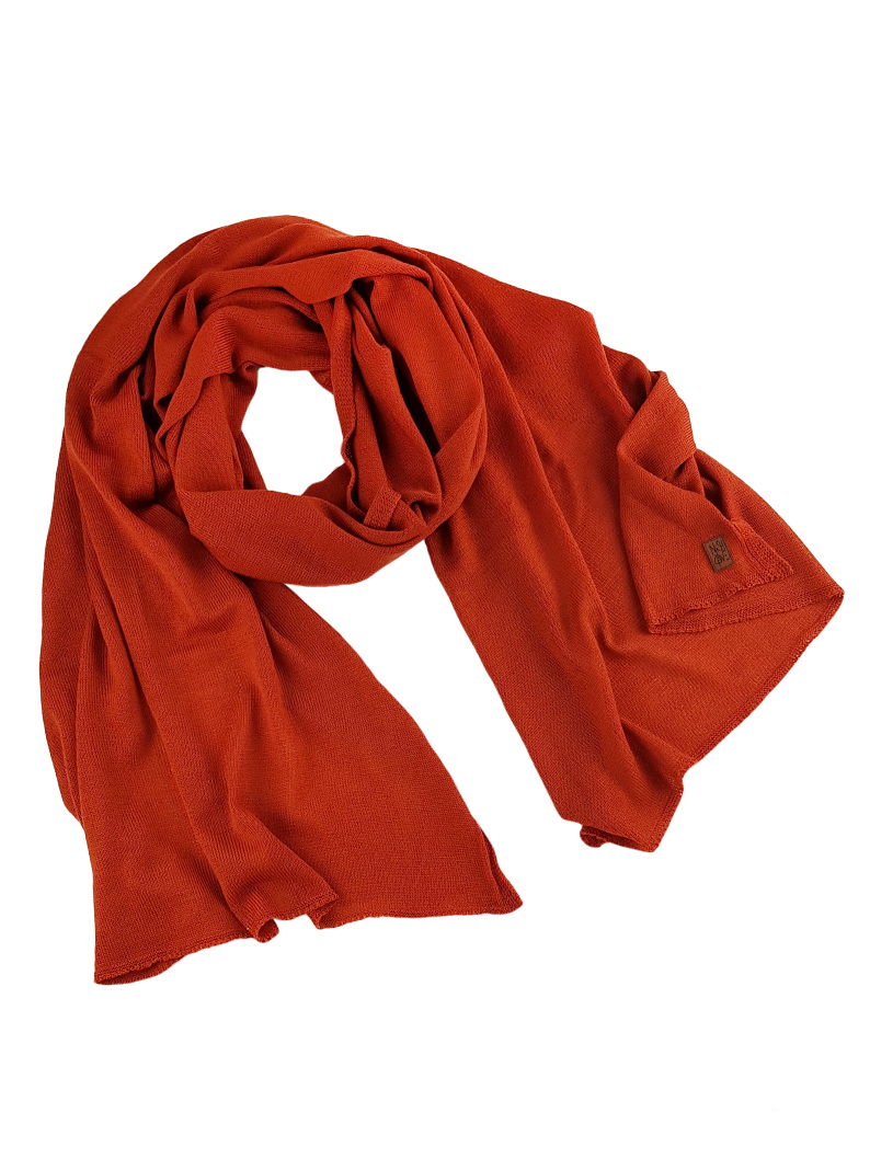 szal wełniany cienki nishove, duży - rudy Duży szal z cienkiej wełny merino RUDY - obrazek 1