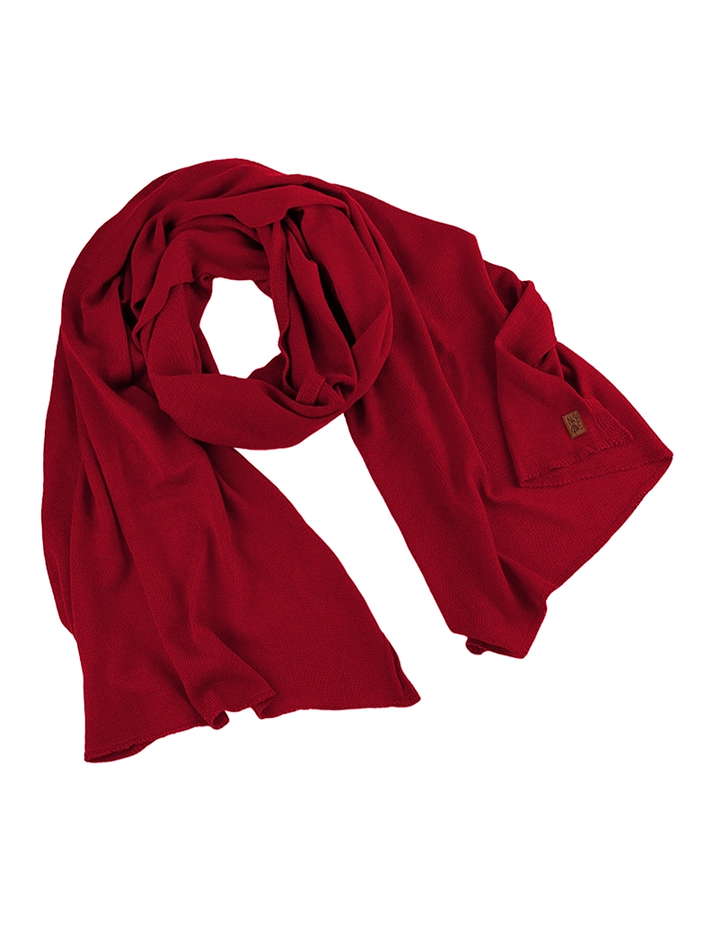 szal merino cienki - czerwony Duży szal z cienkiej wełny merino CZERWONY - obrazek 1