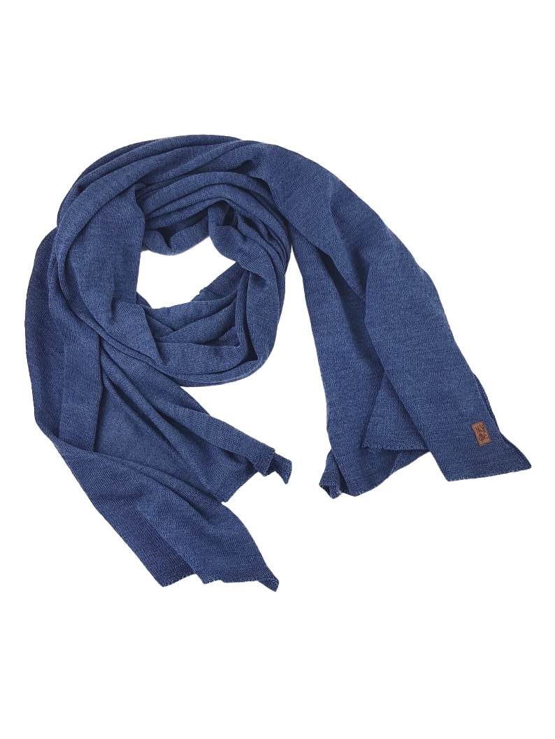 szal merino cienki - melanż jeans Duży szal z cienkiej wełny merino MELANŻ JEANS - obrazek 1