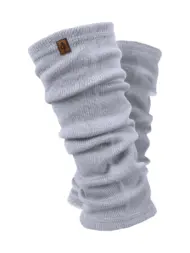 Getry z wełny merino SREBRNO-SZARY