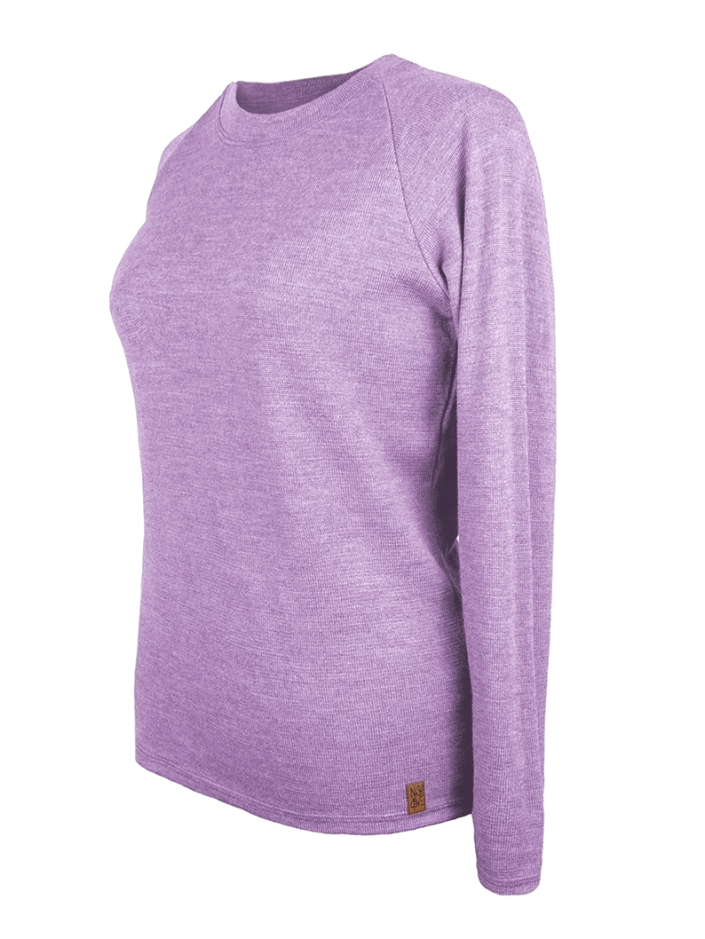 koszulka na długi rękaw raglan - lawenda Merino wool RAGLAN women's long-sleeved blouse (thick) - custom made - Image 1