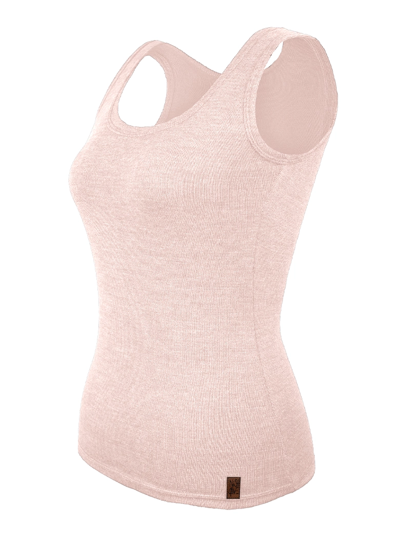 podkoszulek damski - brzoskwiniowy Podkoszulek damski z wełny merino BRZOSKWINIOWY RÓŻ - obrazek 1