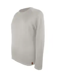 Bluzka męska z długimi rękawami RAGLAN z wełny merino CIEPŁY SZARY