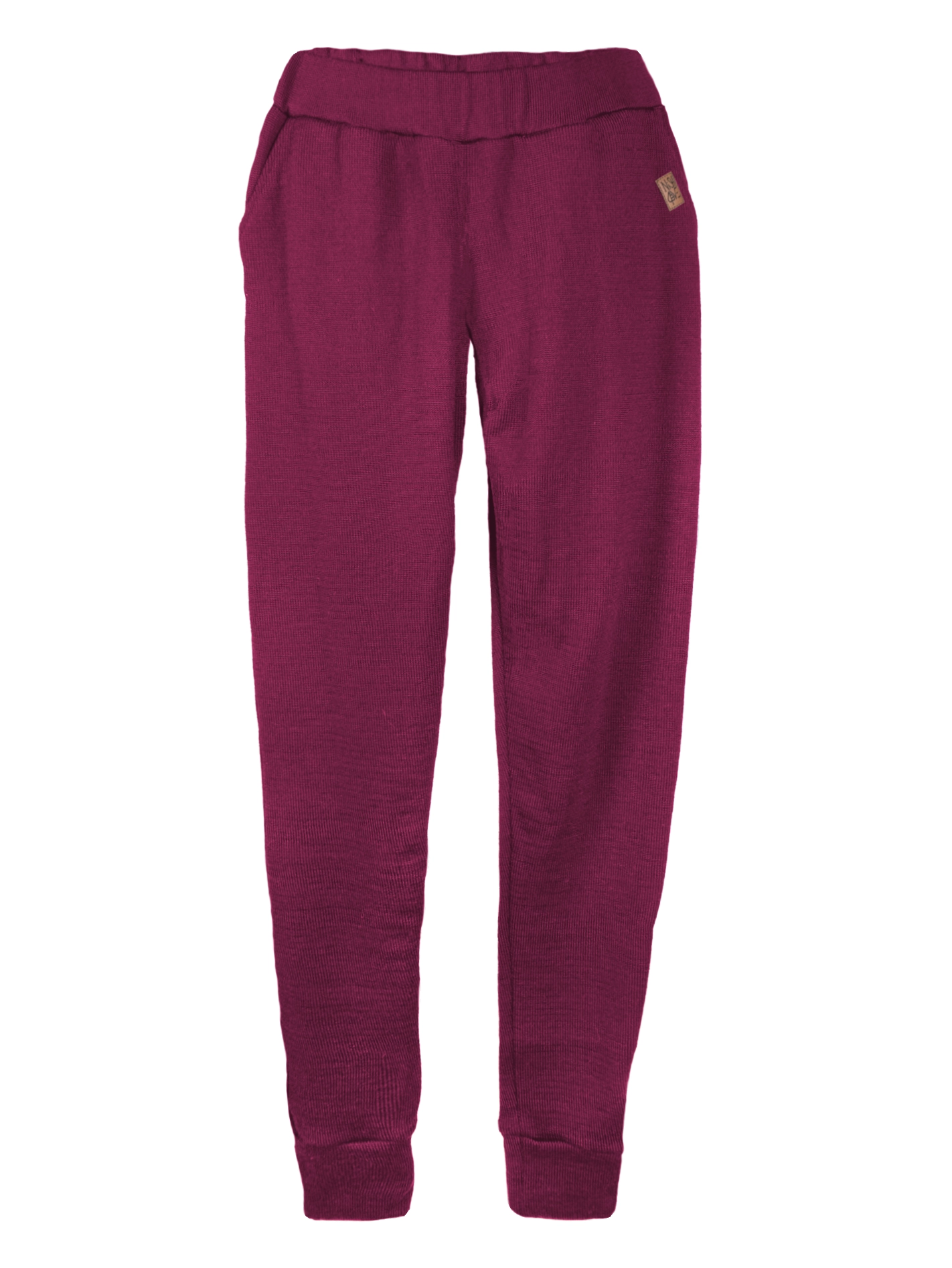 joggery merino śliwka Spodnie dresowe joggery z wełny merino ŚLIWKA - obrazek 1