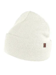 Czapka "Beanie" z wełny merino z wywinięciem NATURALNY