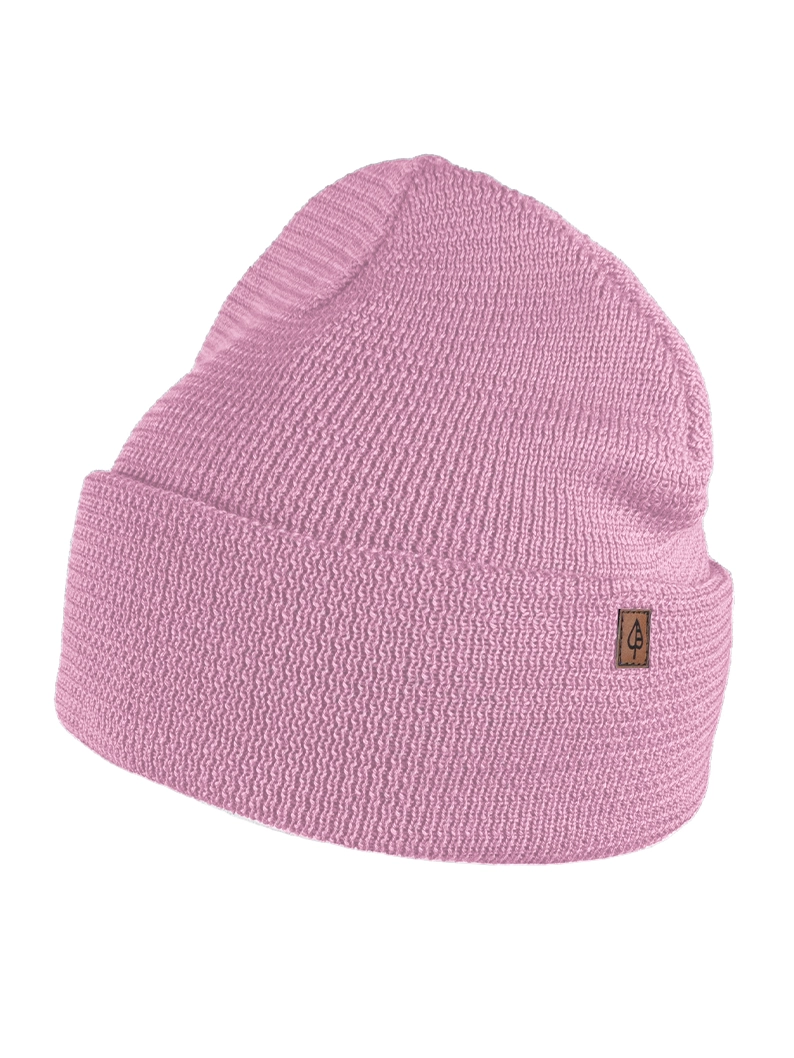 czapka dwuwarstwowa beanie długa - mauve Merino wool "Beanie" hat with a turn-up MAUVE - Image 1