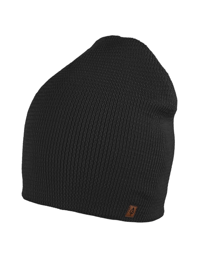czapka dwuwarstwowa beanie krótka - czarny Czapka "Beanie" z wełny merino CZARNY - obrazek 1