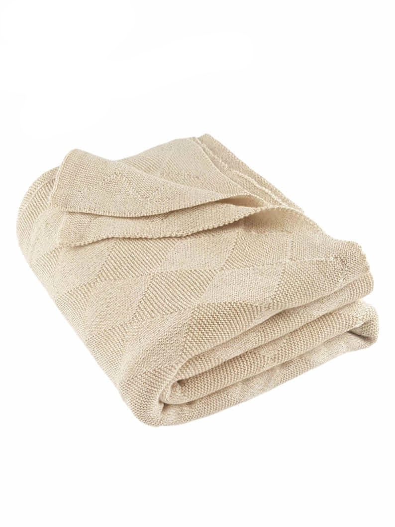 koc merino złota nitka Merino wool blanket GOLD THREAD 110x100 cm - Image 1