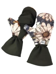 Rękawiczki Softshell z wełną merino - "Margaretki" - wybierz rozmiar!