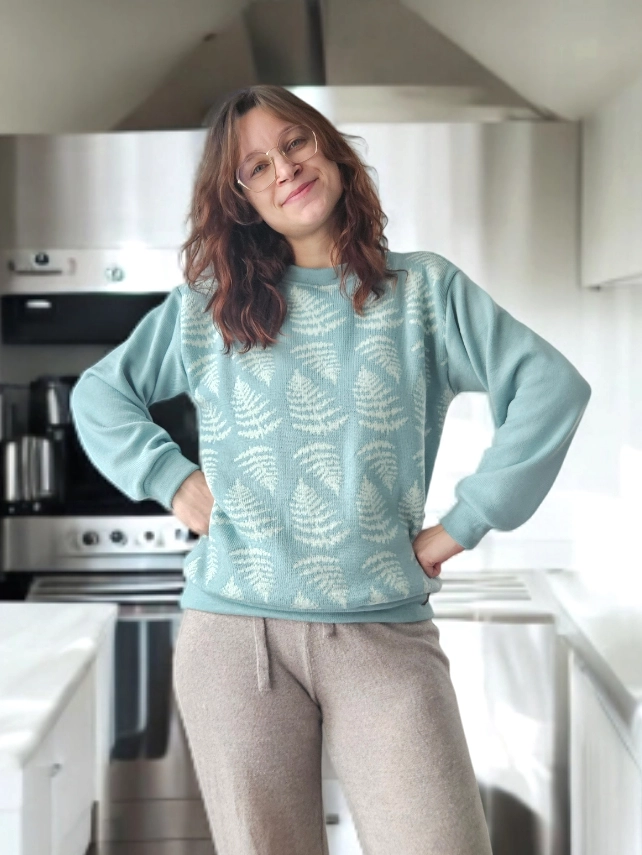 gabi paprotki 3 Sweter "Gabi" z wełny merino - WZÓR ŻAKARDOWY - na wymiar - obrazek 3