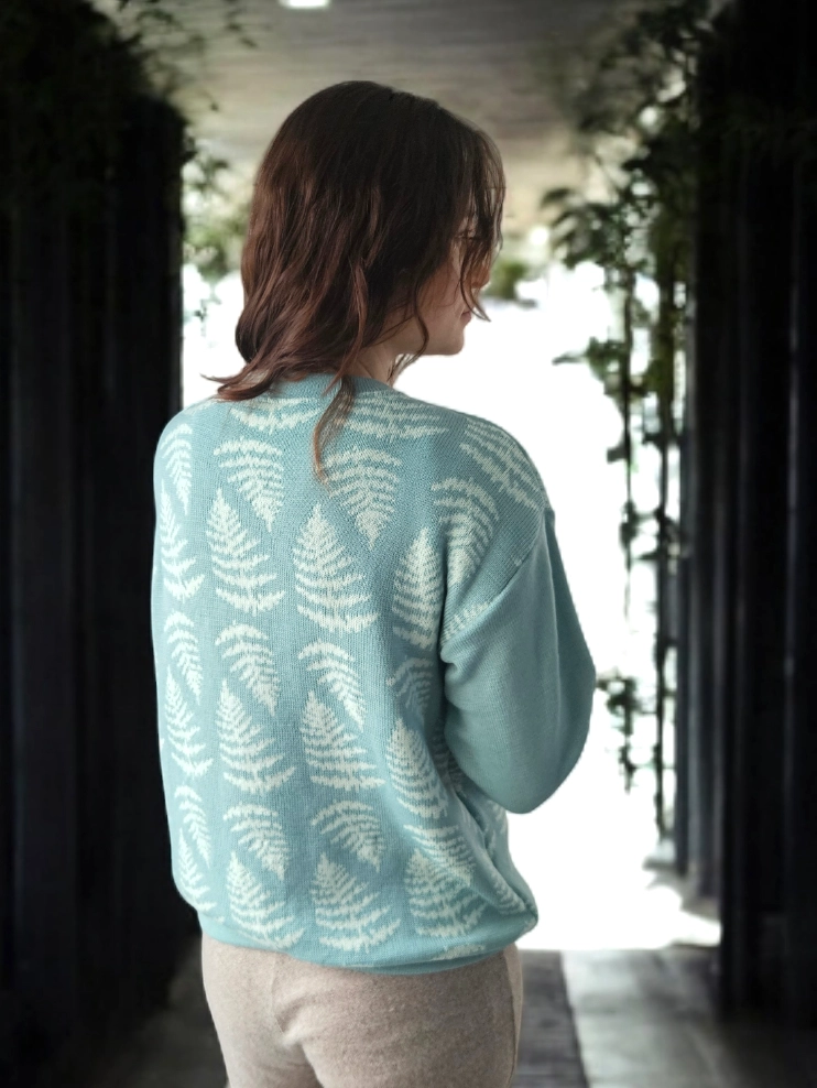 gabi paprotki 5 Sweter "Gabi" z wełny merino - WZÓR ŻAKARDOWY - na wymiar - obrazek 5