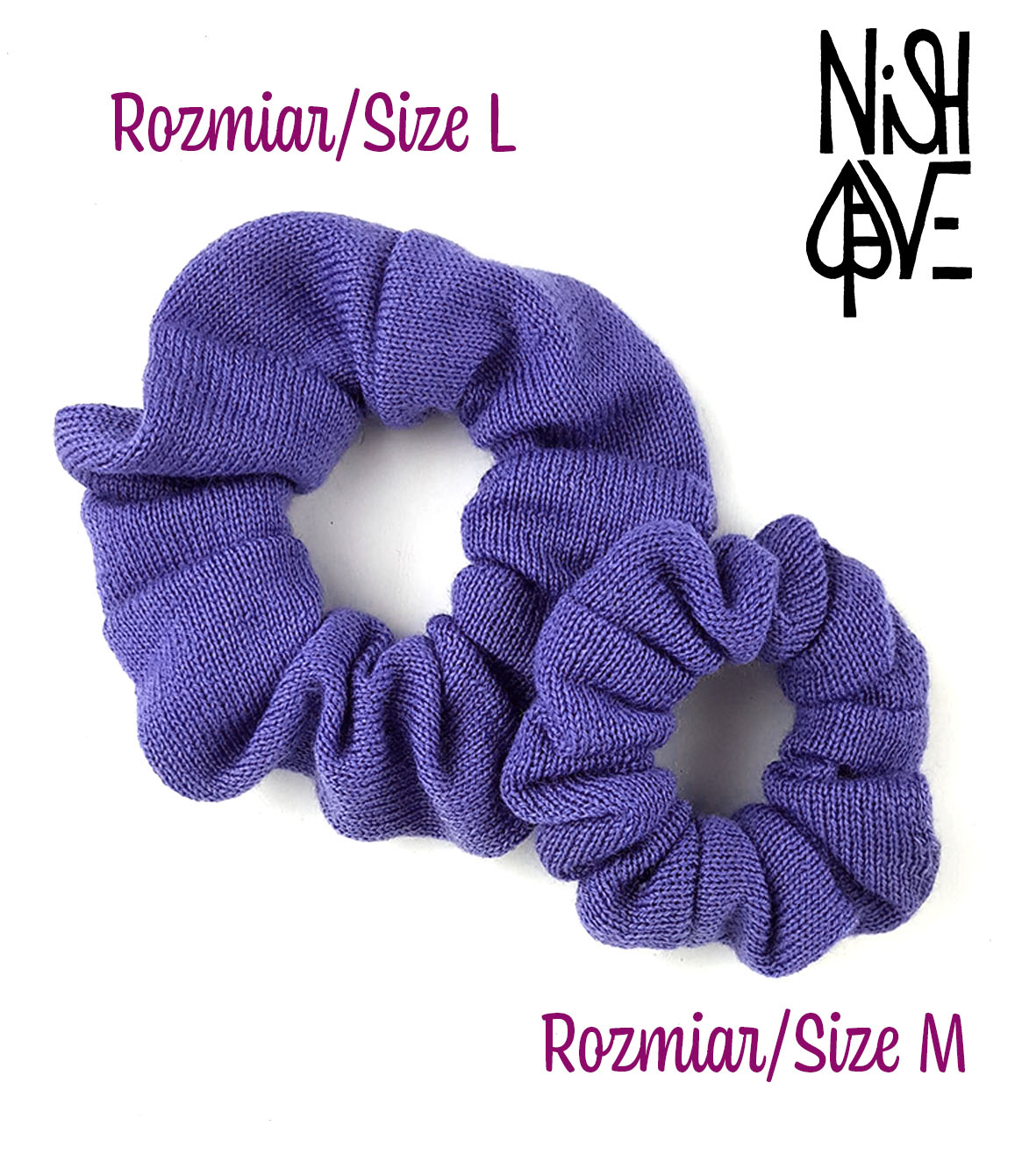 scrunchie porównanie2 Scrunchie - frotka do włosów z wełny merino - obrazek 1
