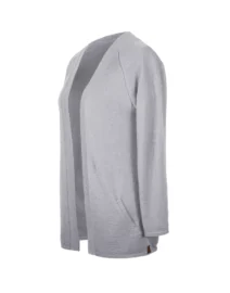 kardigan merino krótki srebrno szary