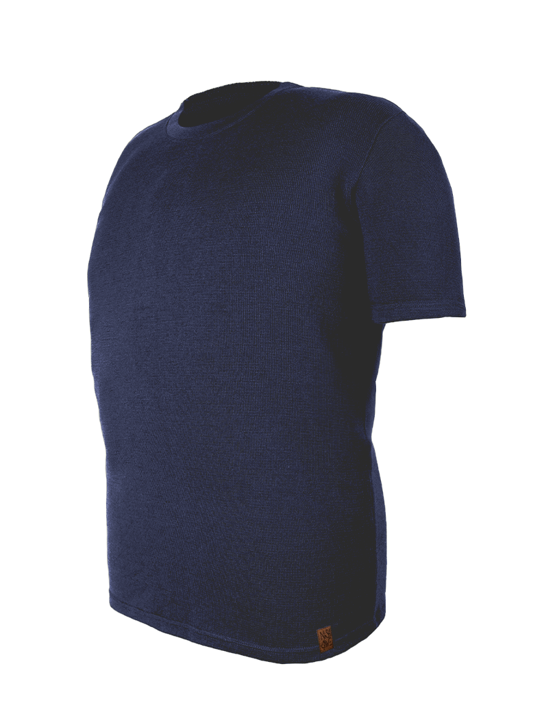 koszulka męska T-SHIRT ciemny granat T-Shirt męski z wełny merino CIEMNY GRANAT - obrazek 1