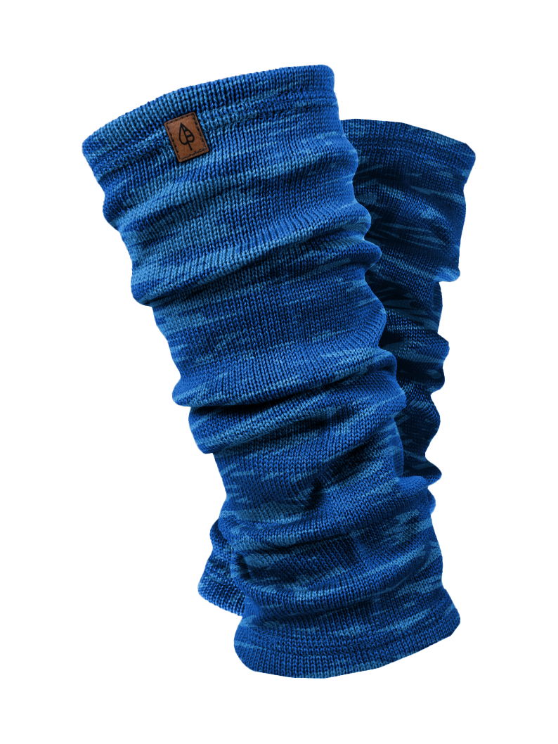 getry merino melanż lazur Merino wool leg warmers AZURE MELANGE - Image 1