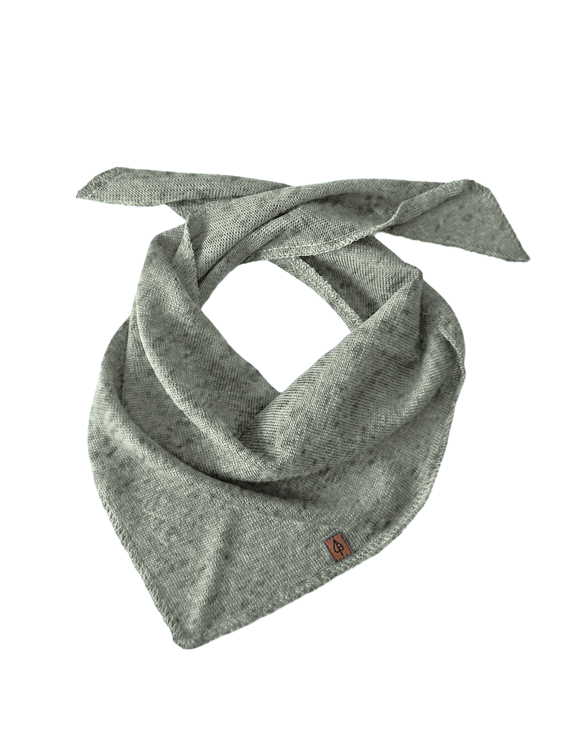 chustka melanż oliwka Triangular merino wool scarf - thin - Olive Melange - Image 1